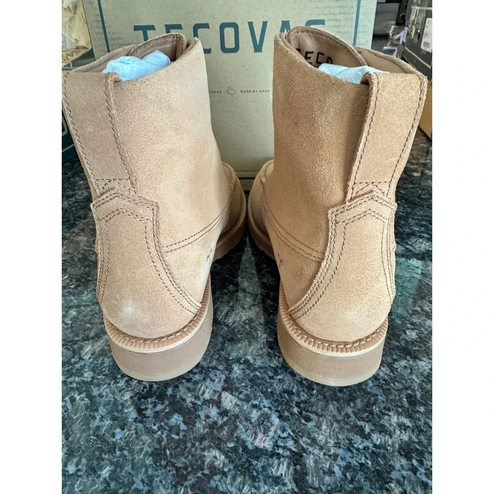 Tecovas The Rugged Moc Natural WP Roughout Leather Boots Mens 9.5 EE‎